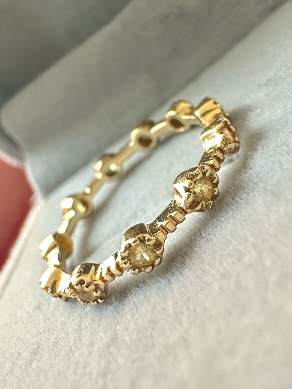 Sophie B. 18k Solid Yellow Gold Yellow Sapphire Eternity Stacking Ring 6